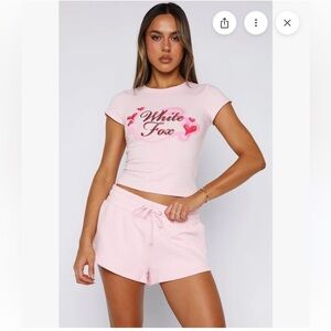 Baby Pink White Fox Trouble Maker Baby Tee NWT